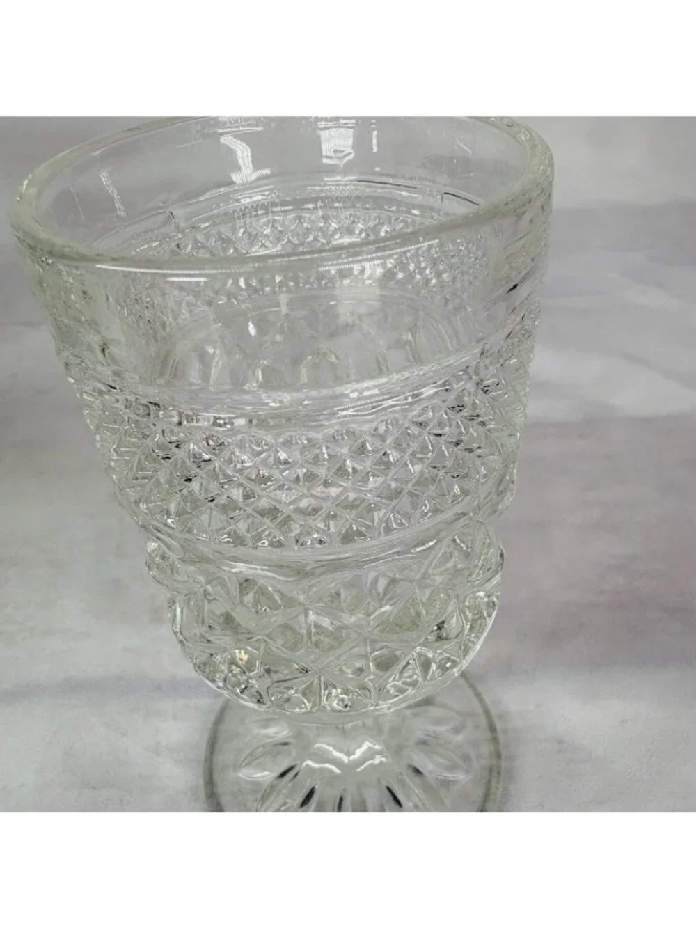 Anchor Hocking WEXFORD Clear Criss-Cross Design Claret Wine 6oz Glasses Set of 4